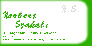 norbert szakali business card